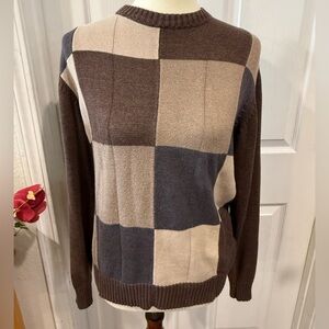 Oscar de la Renta Men's Colorblock Sweater - Brown and Blue